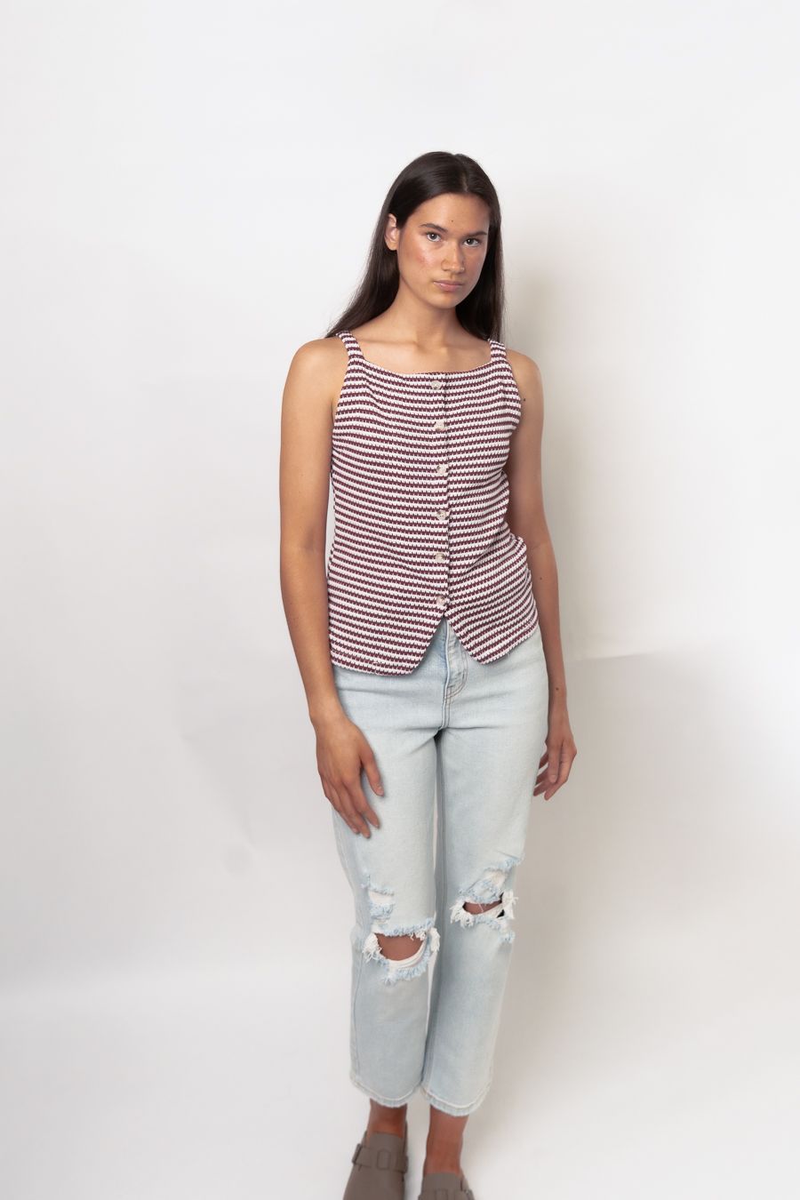 Striped  Sleeveless Tank Top