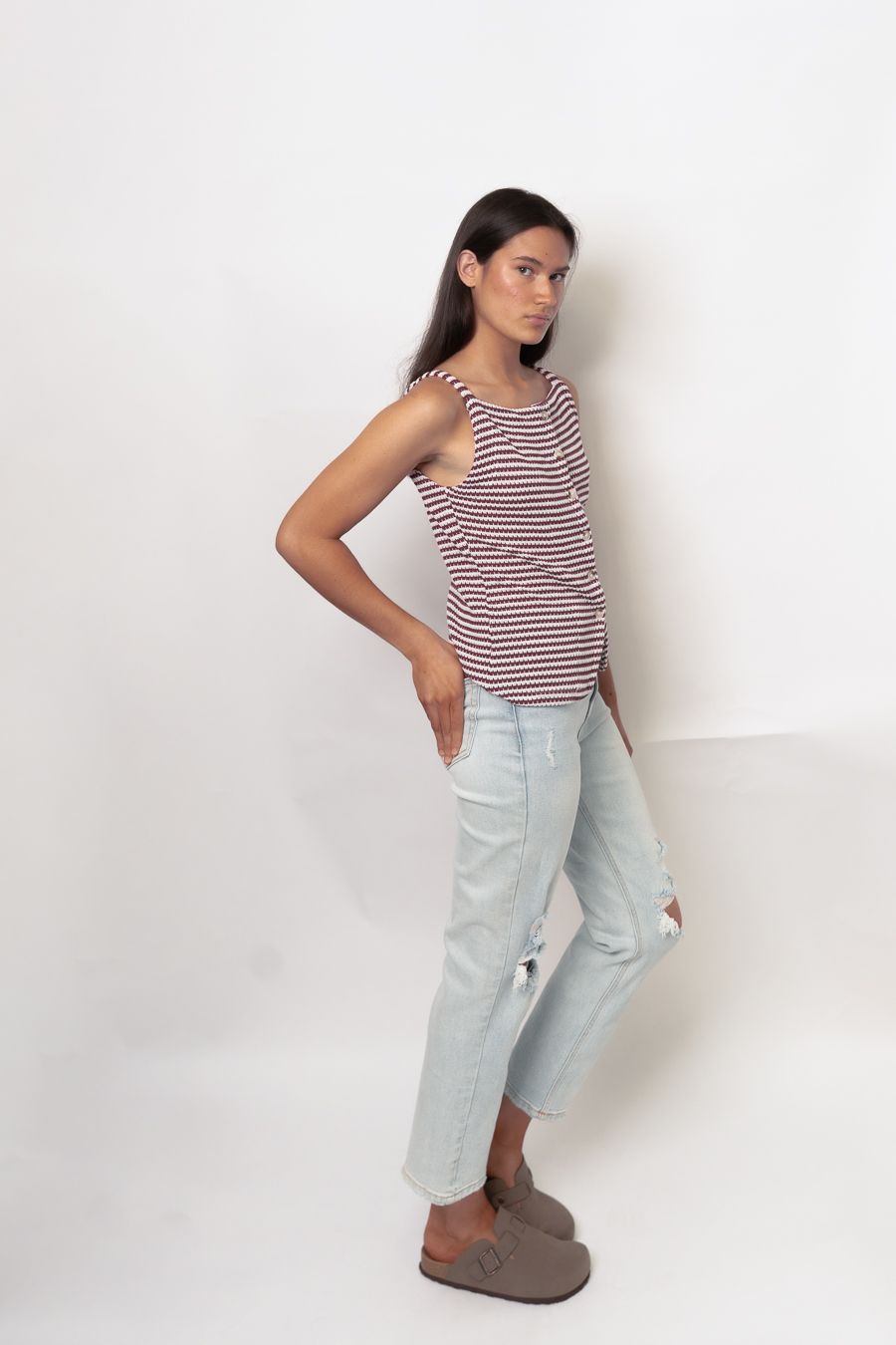 Striped  Sleeveless Tank Top