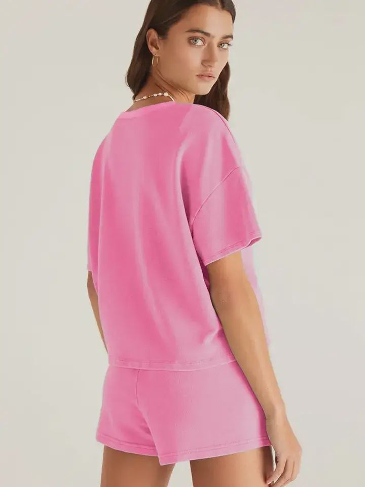 Women’s V-Neck Tee and Drawstring Shorts Lounge Set