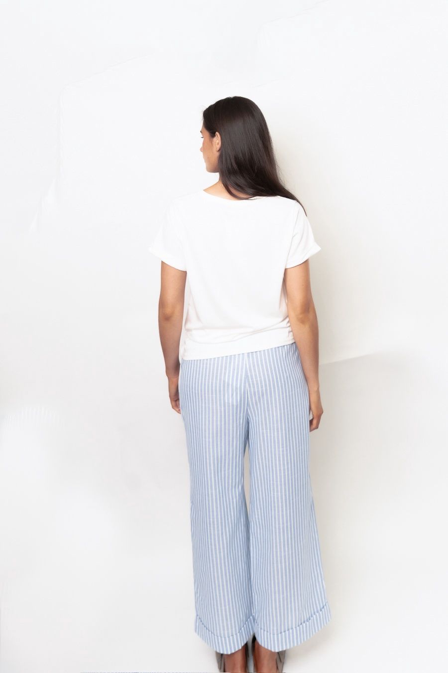 Striped High Waist Casual Pants