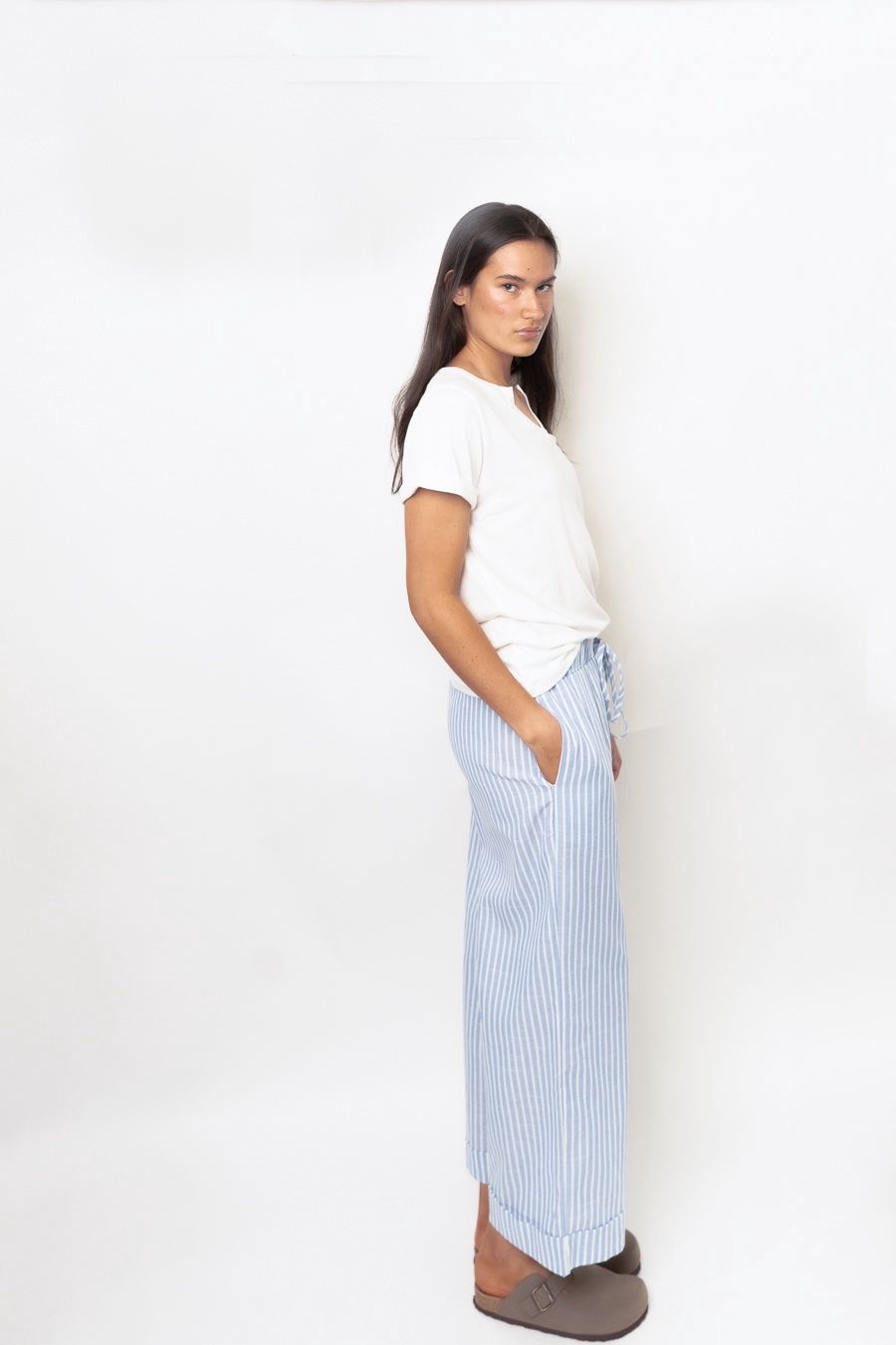 Striped High Waist Casual Pants