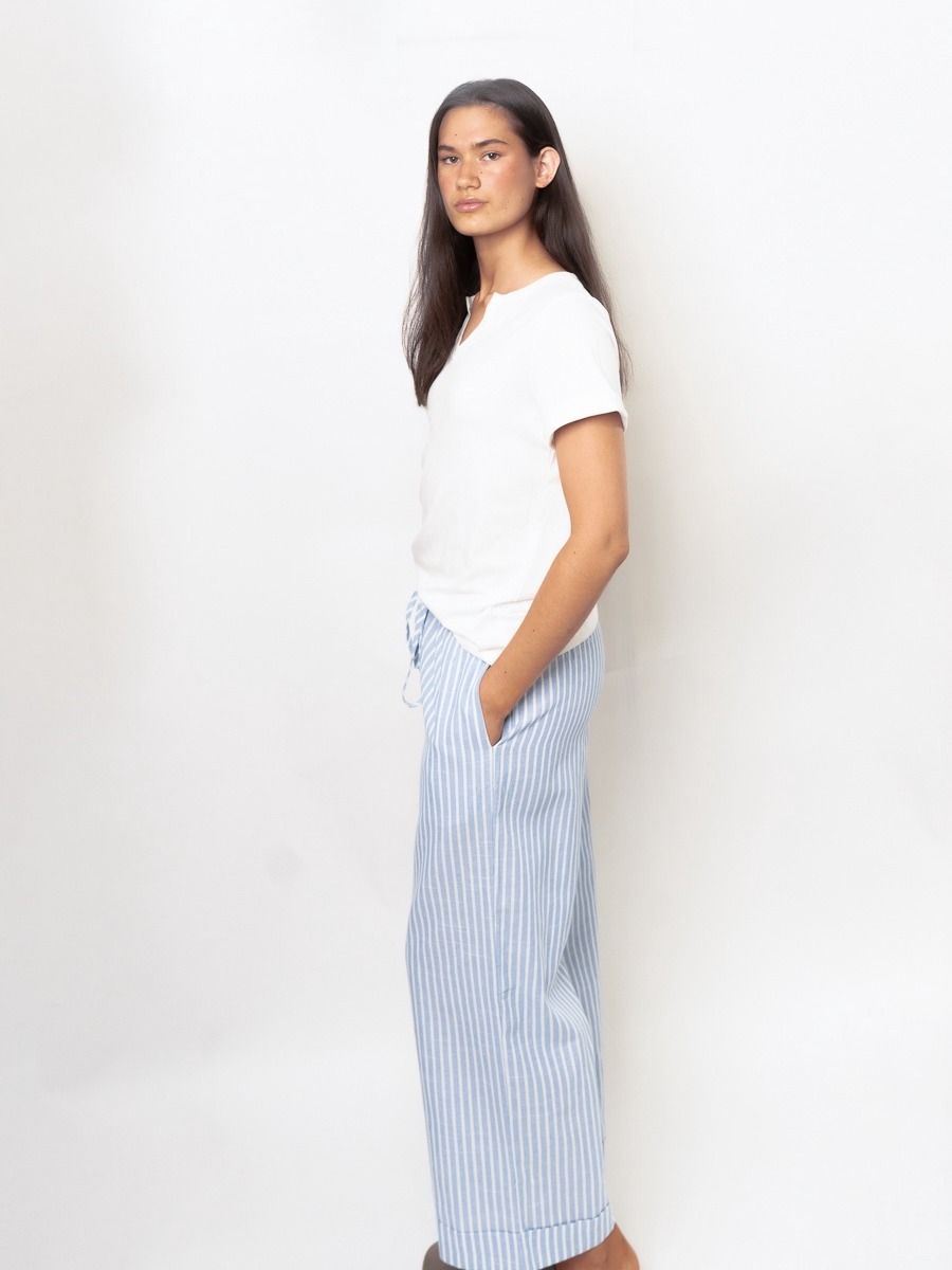 Striped High Waist Casual Pants