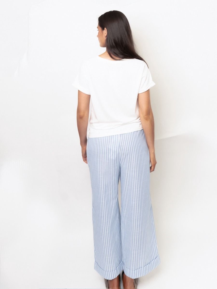 Striped High Waist Casual Pants