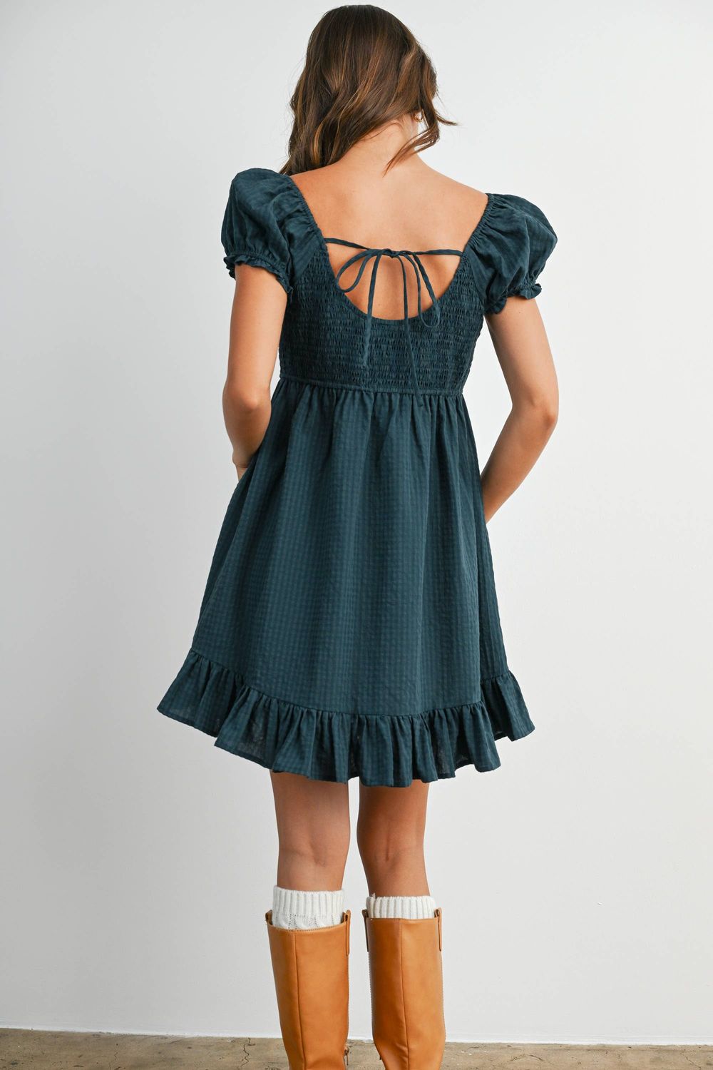 Gingham Button-Front Mini Dress
