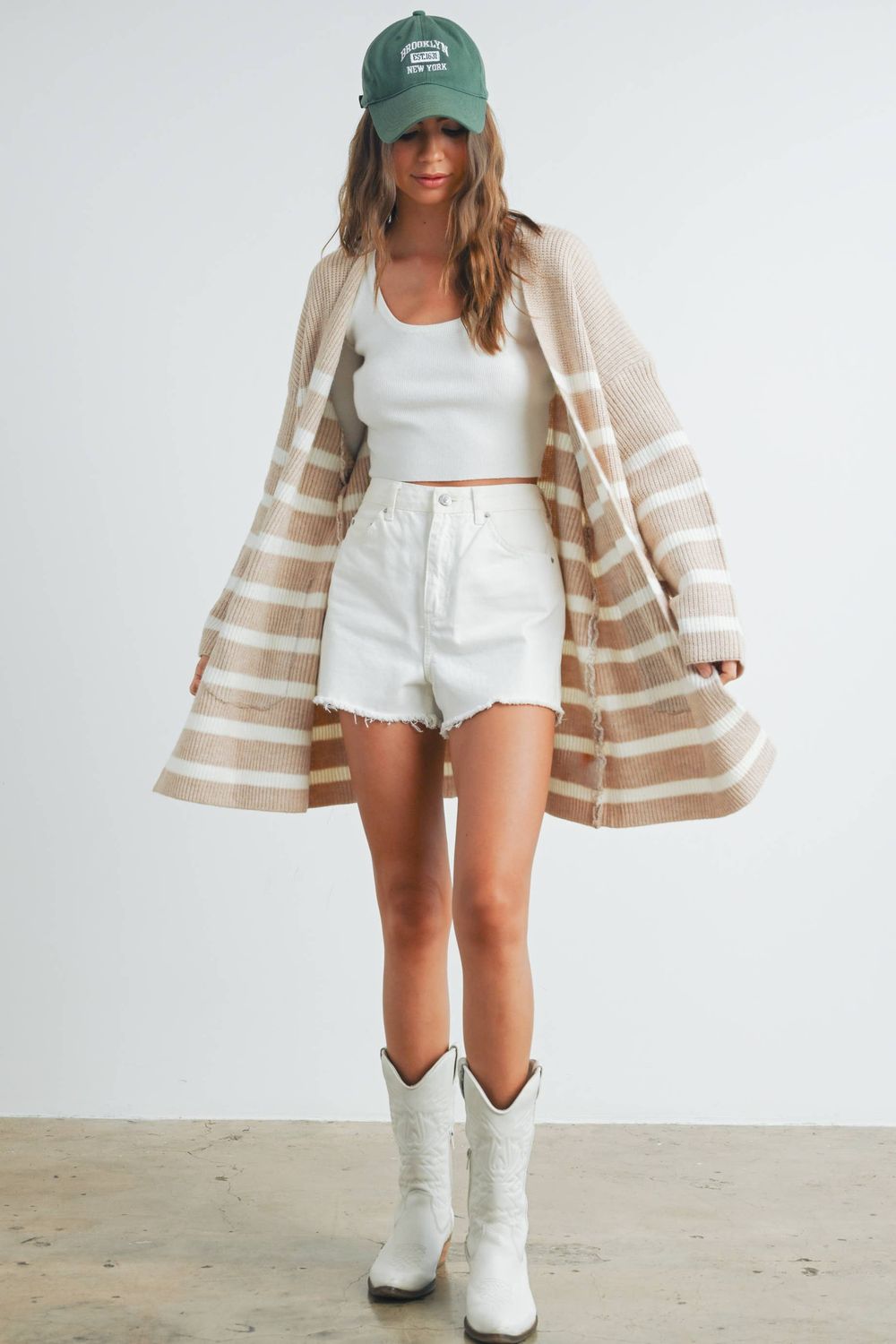 Knitted Stripe Maxi Cardigan