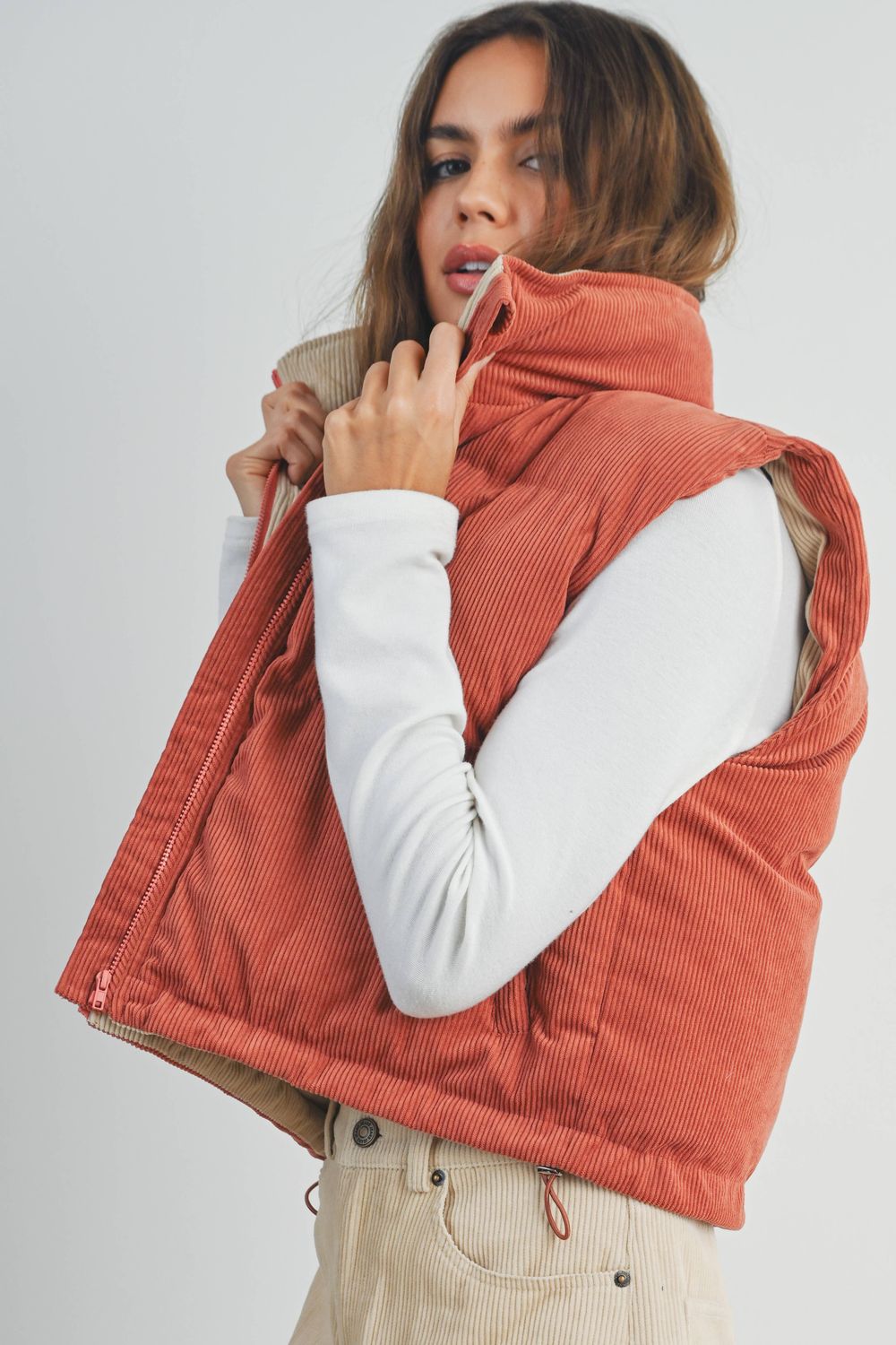 AdoreMe Corduroy Puffer Vest