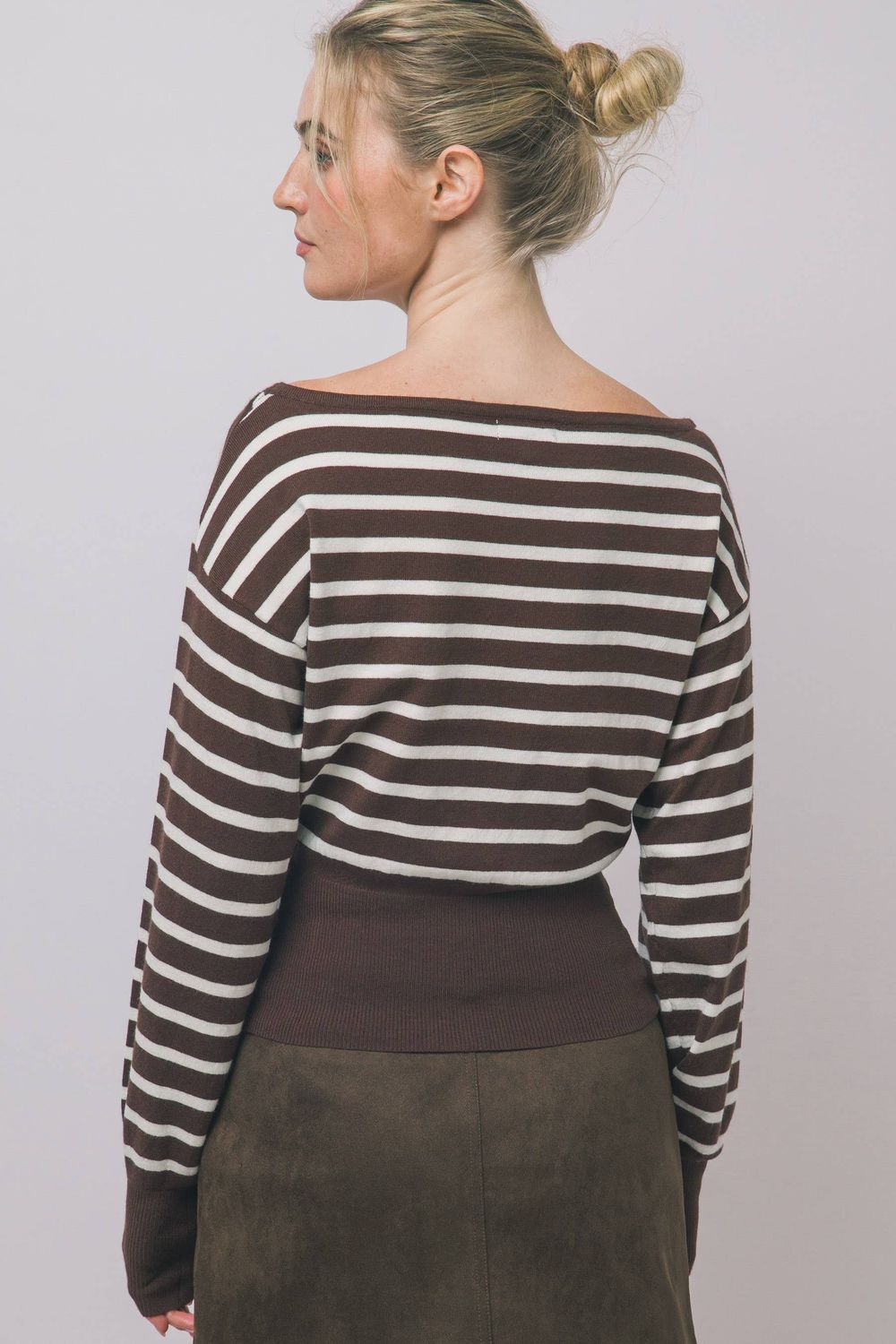 Striped Boat Neck Sweater