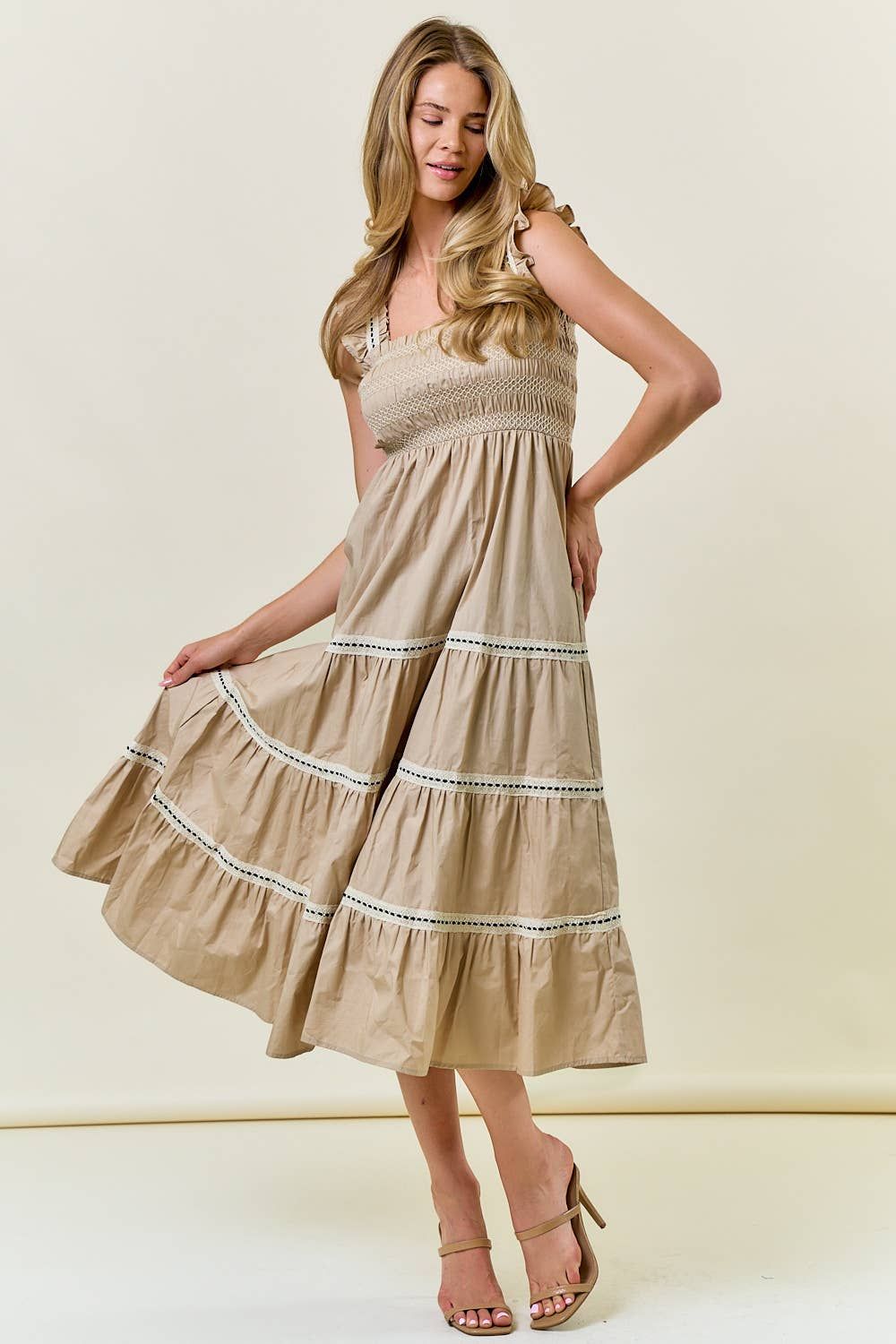 Smocked Ruffle Tiered Maxi Dress