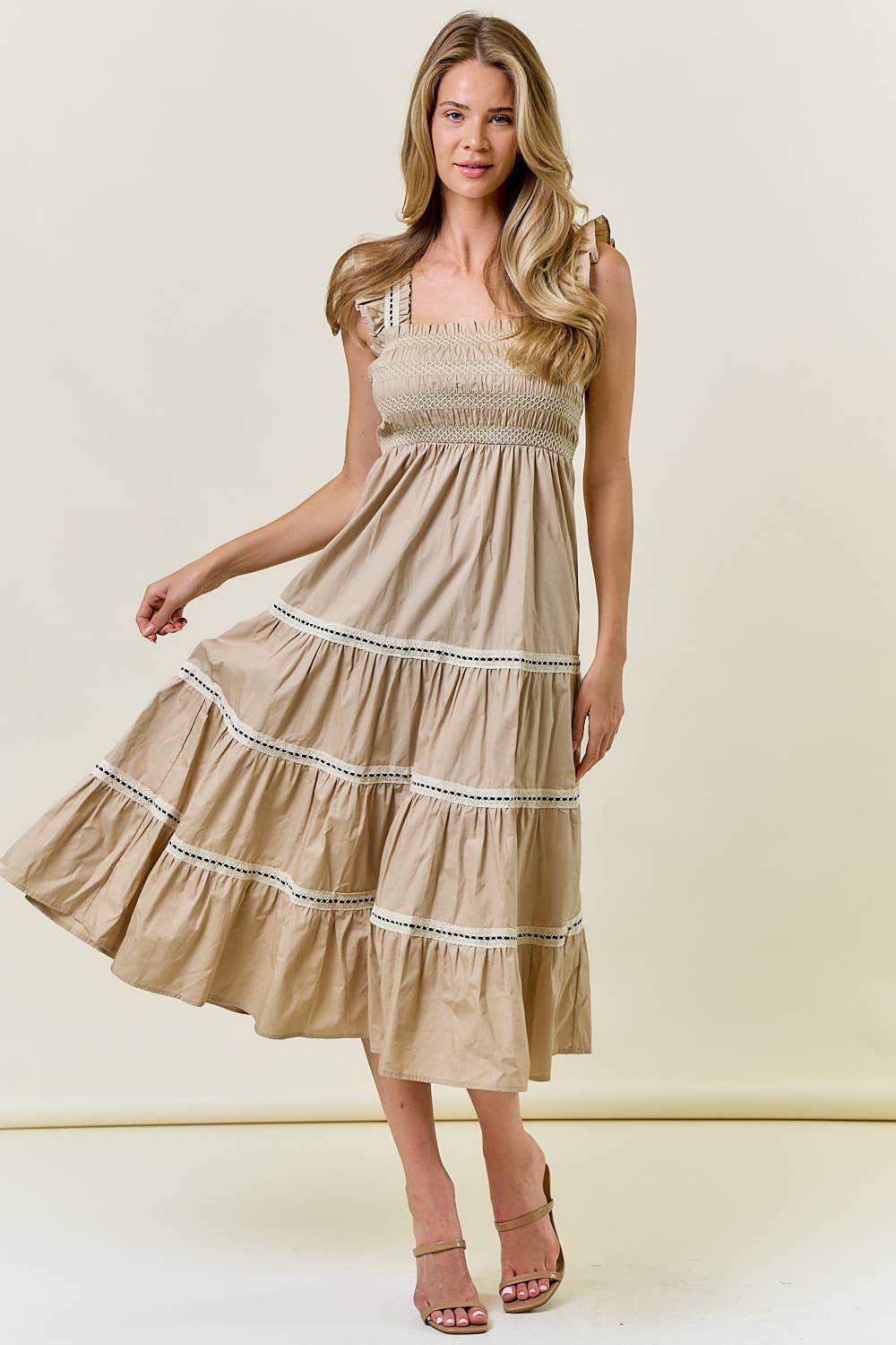 Smocked Ruffle Tiered Maxi Dress