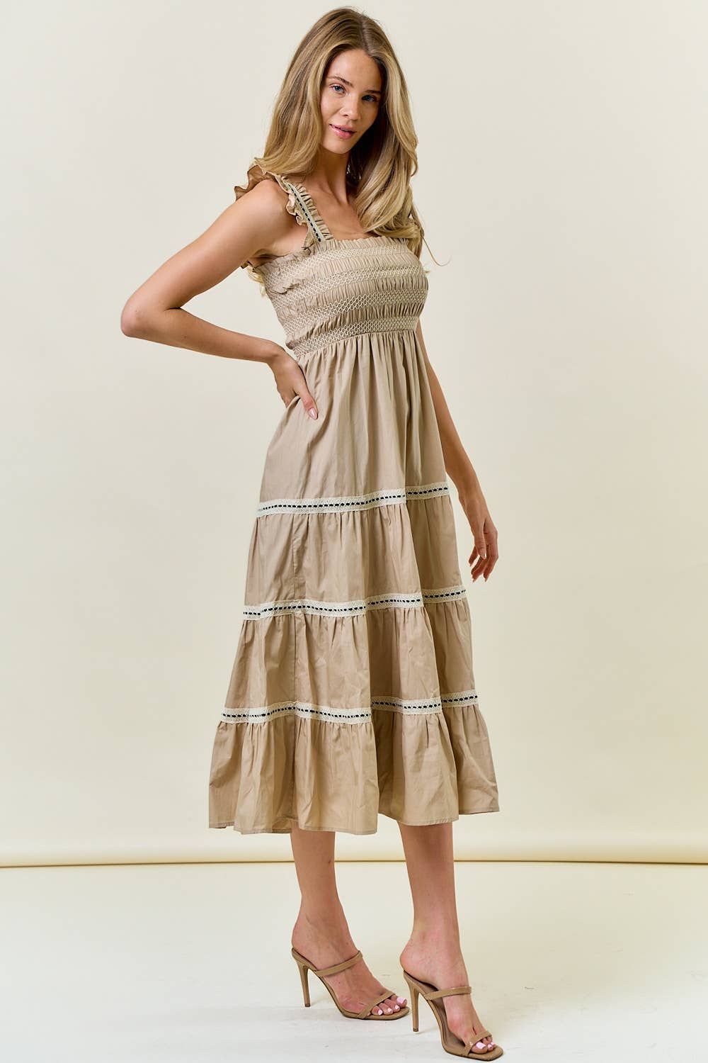 Smocked Ruffle Tiered Maxi Dress