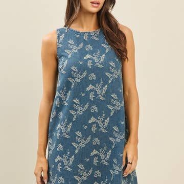 Aurora Denim Dress, Color: Denim, Size: S