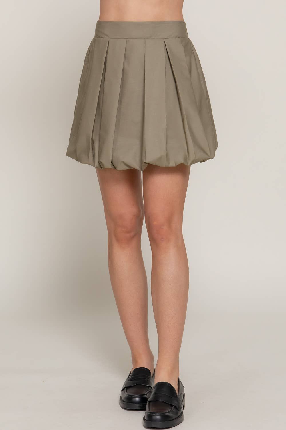 Ballon Pleated Mini Skirt