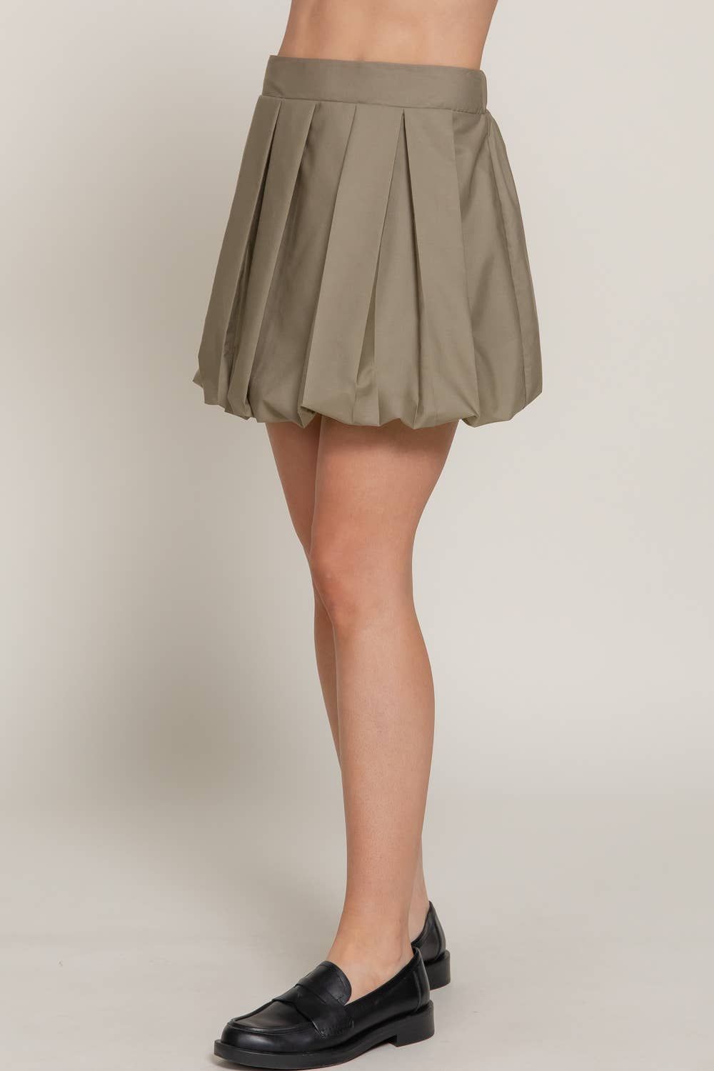Ballon Pleated Mini Skirt