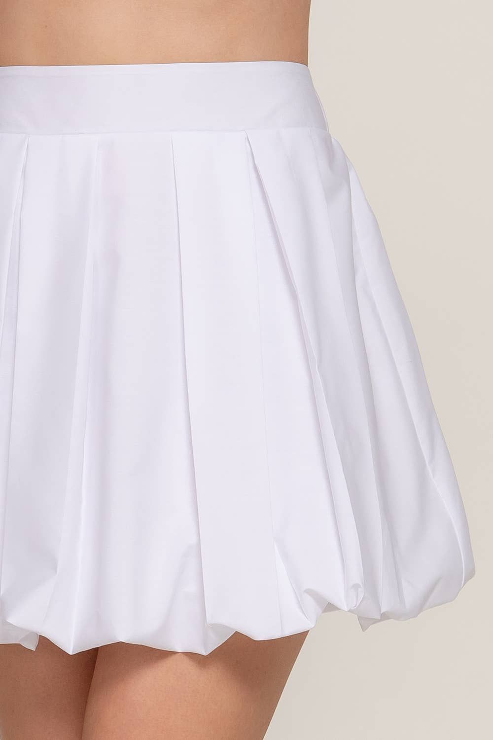 Ballon Pleated Mini Skirt