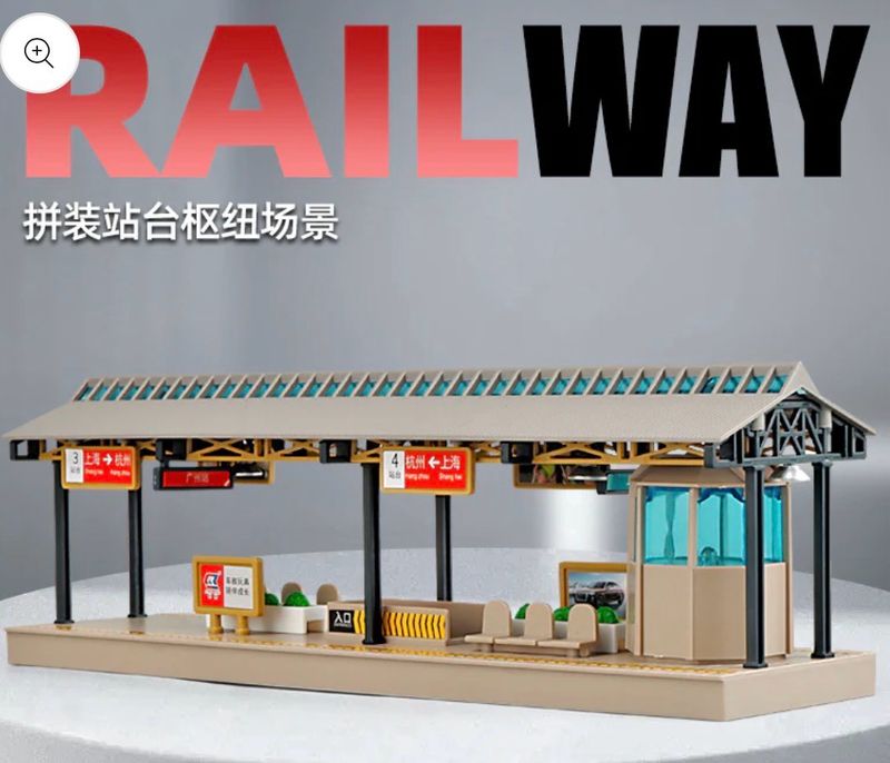 1:64 Scale Railway Station Platform Diorama – Industrial Transit Display Scene