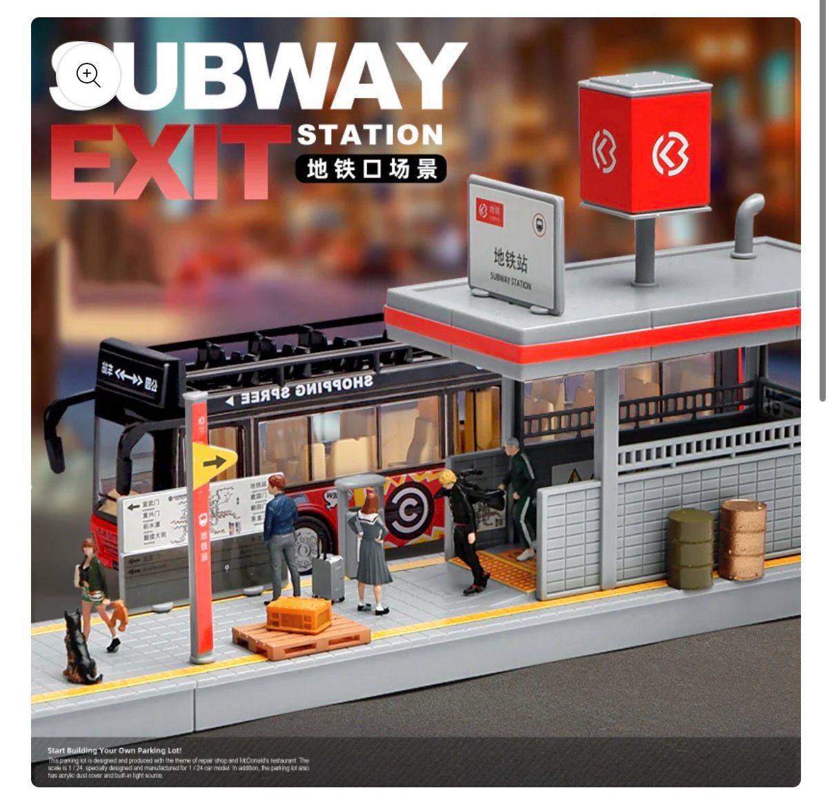 Subway Exit Station Diorama – Urban Transit Diecast Display Scene