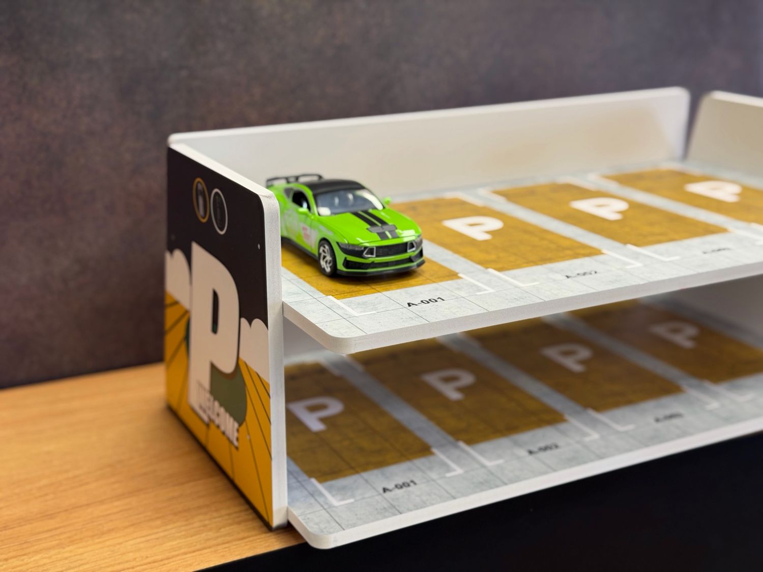 1:24 Scale Tiered Parking Garage Diorama – Two-Layer PVC Display Rack