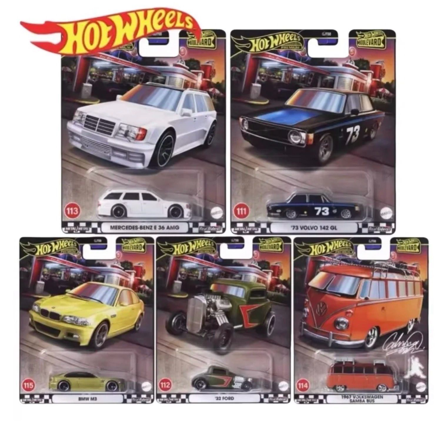 Hot Wheels Premium Boulevard 2024 Mix 5 Set of 5 - Mercedes, BMW, Volvo &amp; More