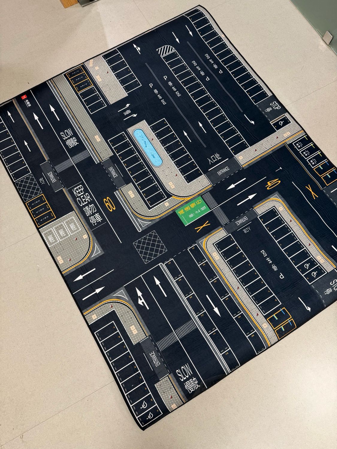 1:64 Scale Interactive City Parking Lot Play Rug – 110 x 140cm