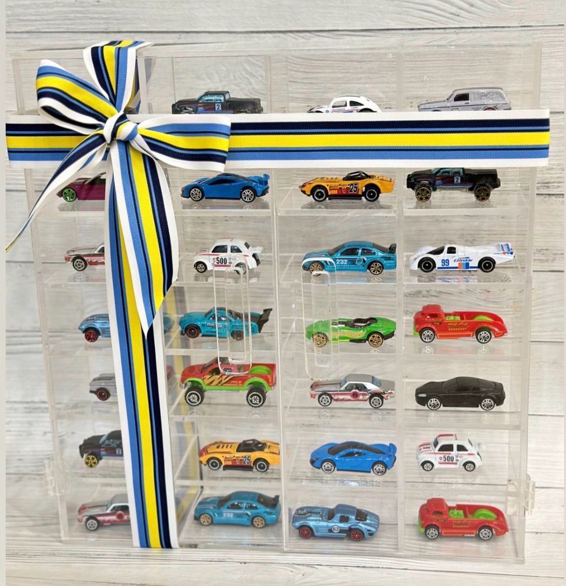 Large Acrylic Toy Car Display Rack – Fits 56 Cars (1:64 Scale)