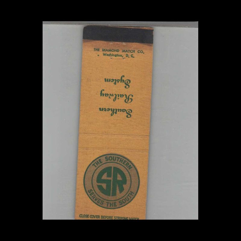 Railroad The Southern Railway Serves The South Vintage Advertising Matchbook Cover Vintage Advertising Collectible