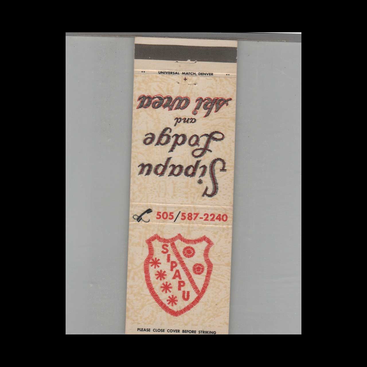 Sipapu Lodge &amp; Ski Area Vadito, NM Vintage Advertising Matchbook Cover Vintage Advertising Collectible