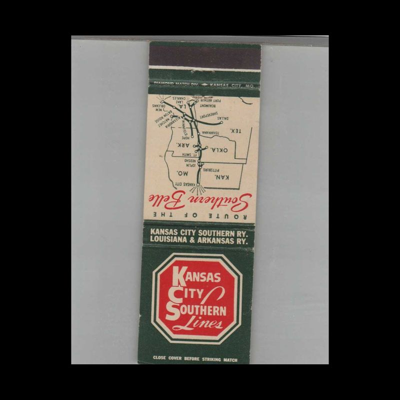 Railroad Kansas City Southern Lines Vintage Advertising Matchbook Cover Vintage Advertising Collectible