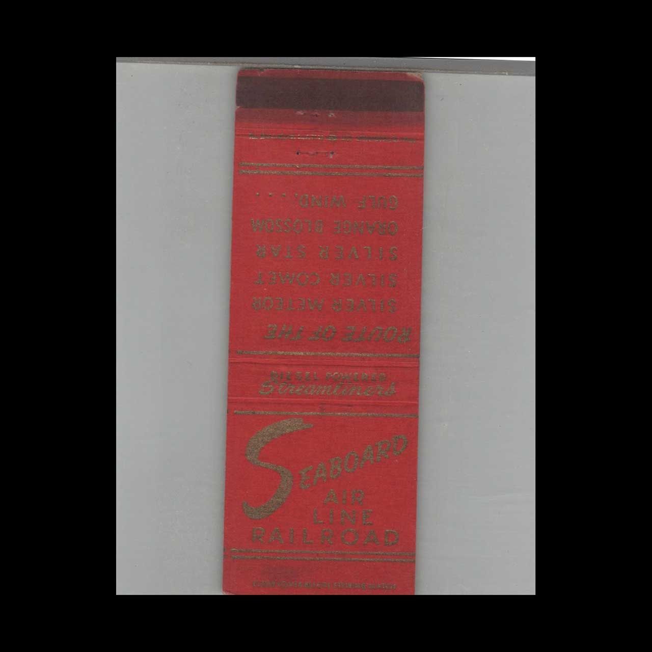 Railroad Seaboard Airline Railroad Vintage Advertising Matchbook Cover Vintage Advertising Collectible