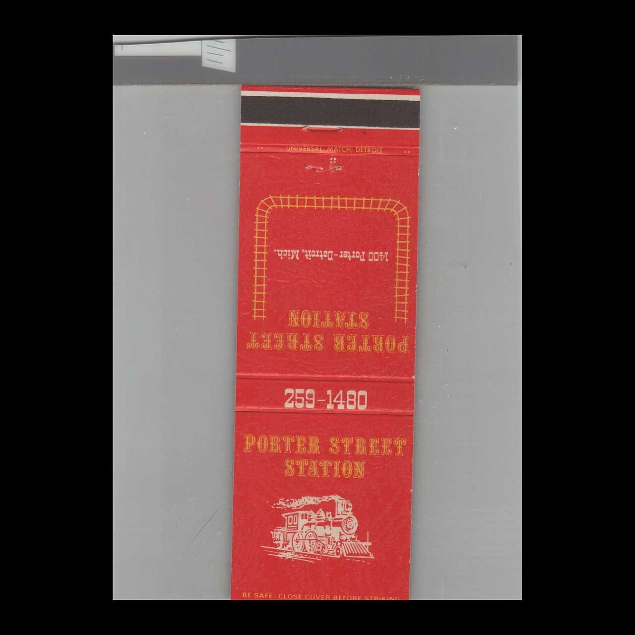 Porter Street Station Detroit, MI Vintage Advertising Matchbook Cover Vintage Advertising Collectible