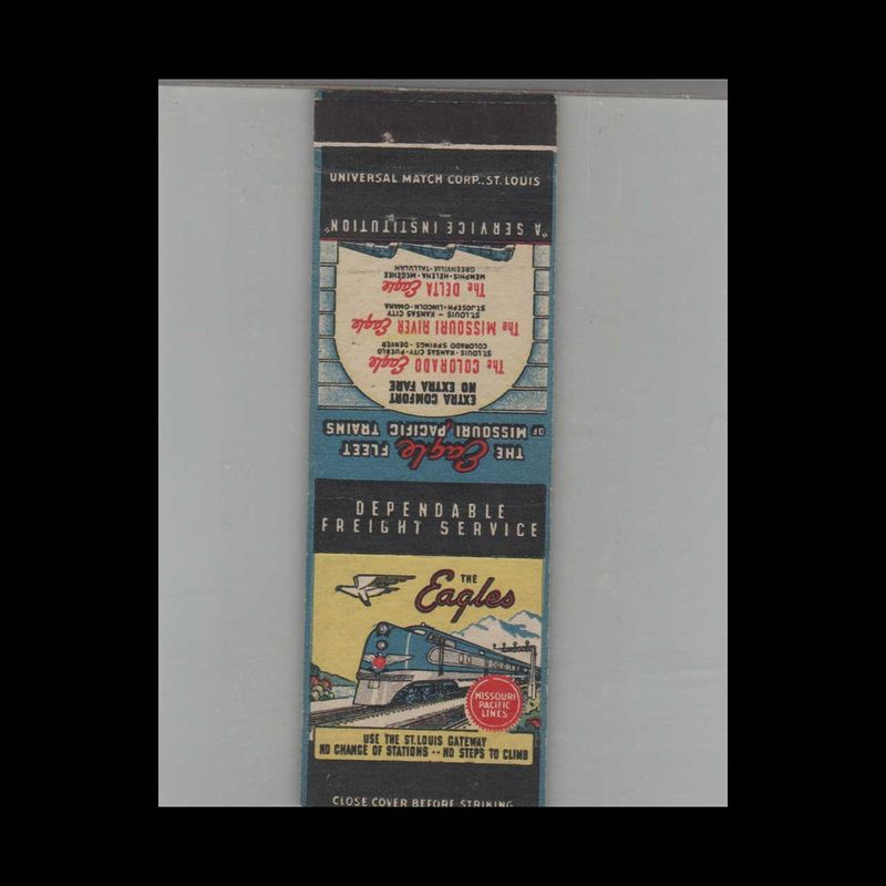 Railroad Missouri Pacific Lines The Delta Eagle Vintage Advertising Matchbook Cover Vintage Advertising Collectible