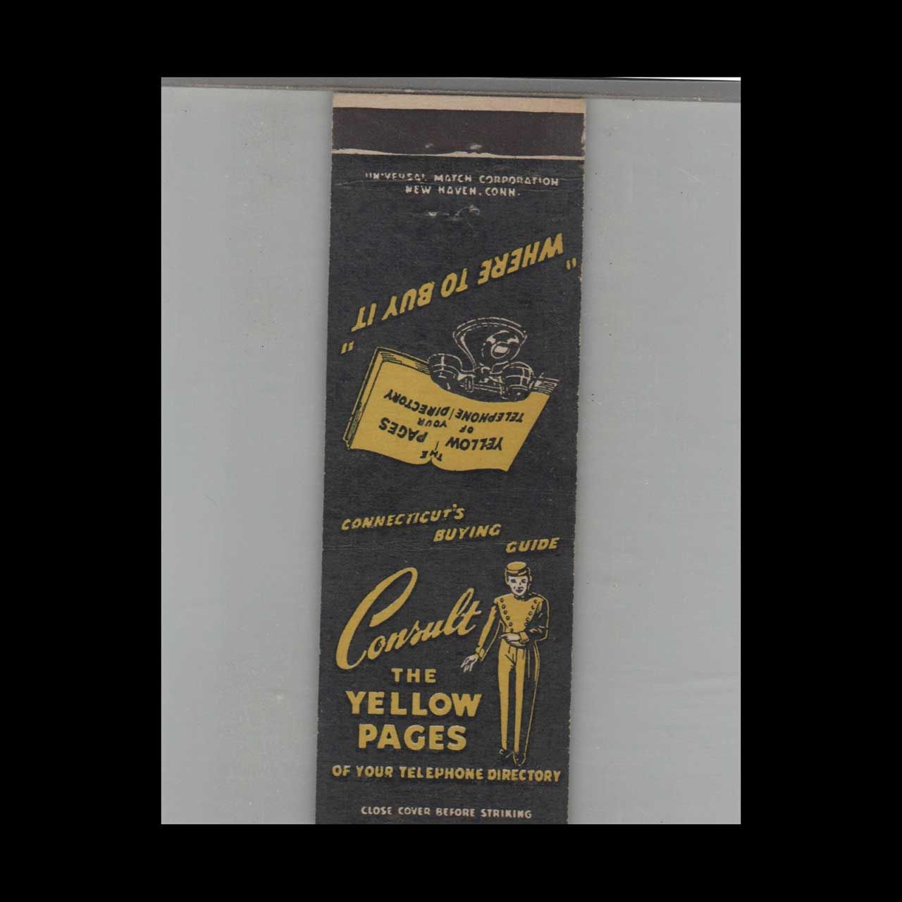 Consult The Yellow Pages - Where To Buy It Vintage Advertising Matchbook Cover Vintage Advertising Collectible