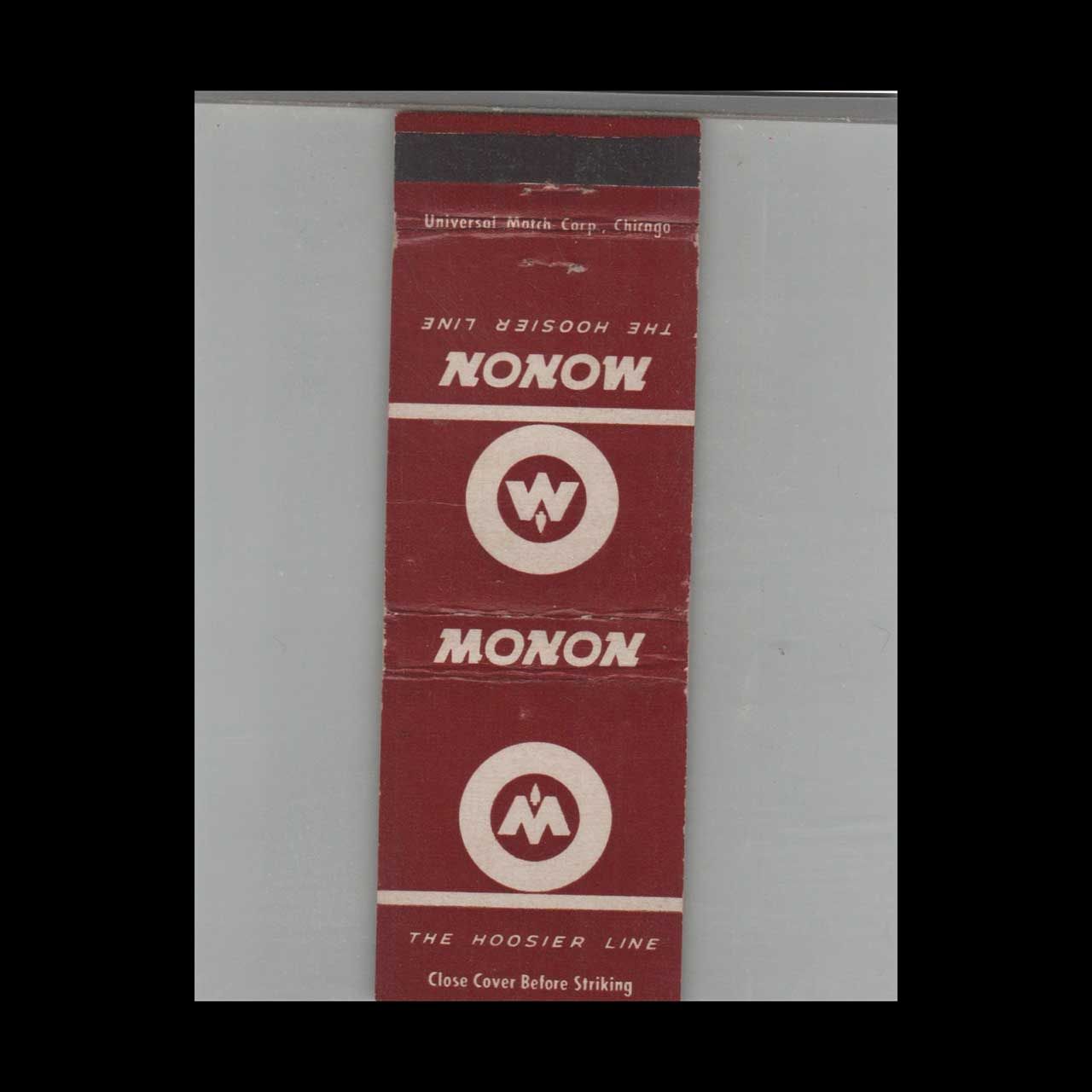 Railroad Monon Railroad - The Hoosier Line Vintage Advertising Matchbook Cover Vintage Advertising Collectible