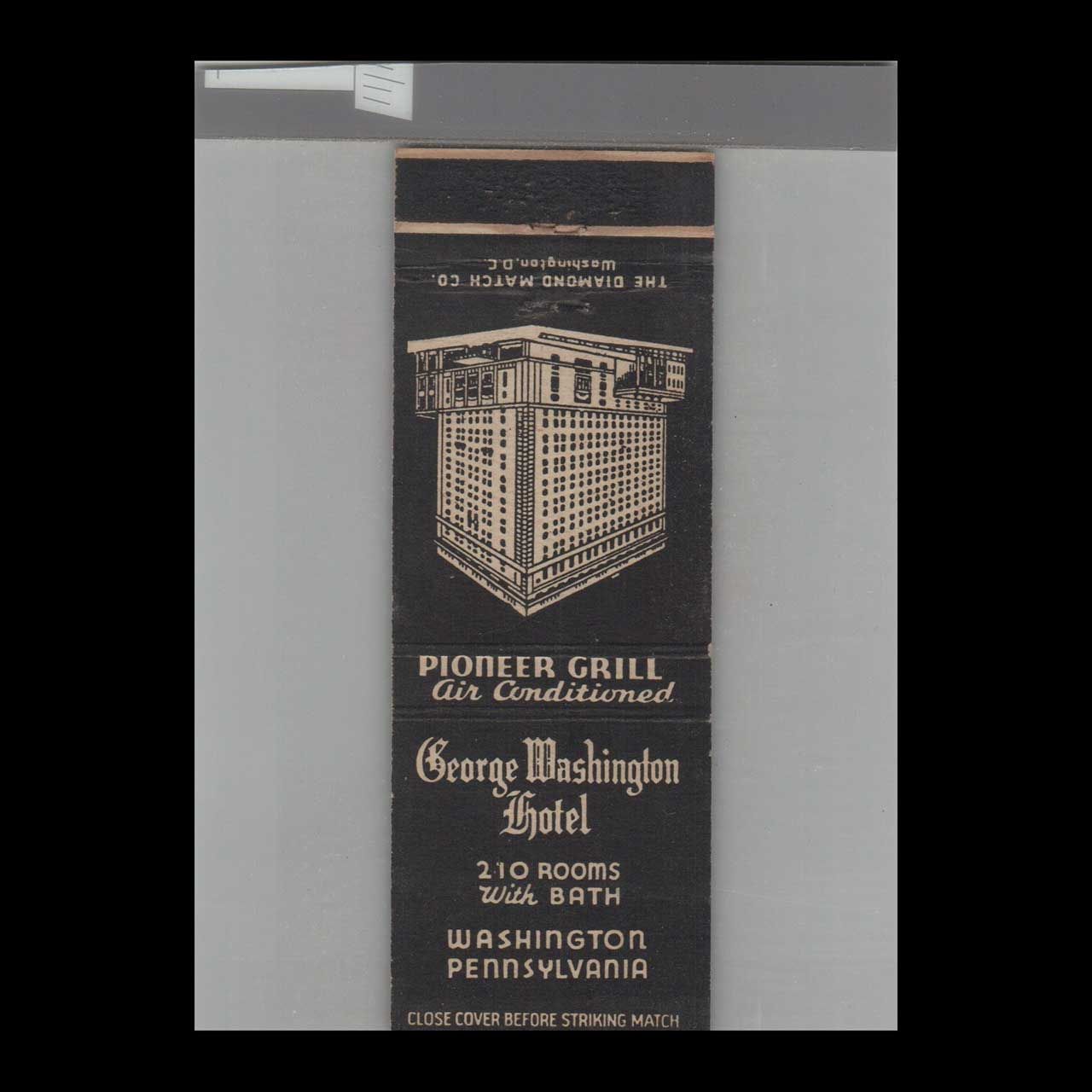 George Washington Hotel Washington, PA Vintage Advertising Matchbook Cover Vintage Advertising Collectible