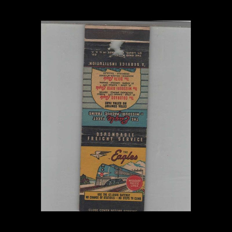 Railroad Missouri Pacific Lines The Eagle Fleet Vintage Advertising Matchbook Cover Vintage Advertising Collectible