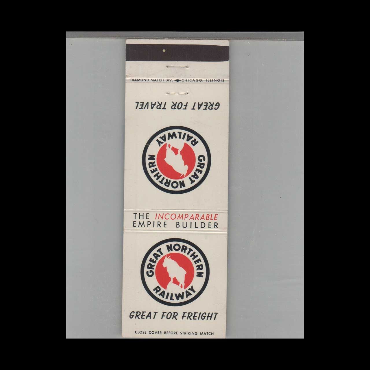 Railroad Great Northern Railway Great For Freight Vintage Advertising Matchbook Cover Vintage Advertising Collectible