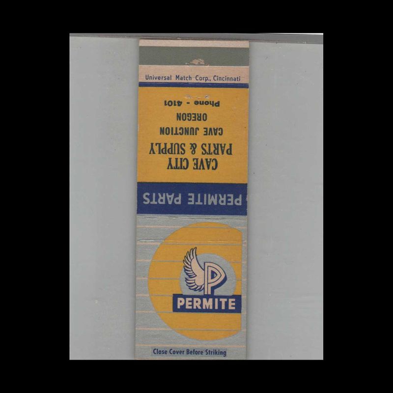 Cafe City Parts &amp; Supply Cave Junction, OR Vintage Advertising Matchbook Cover Vintage Advertising Collectible
