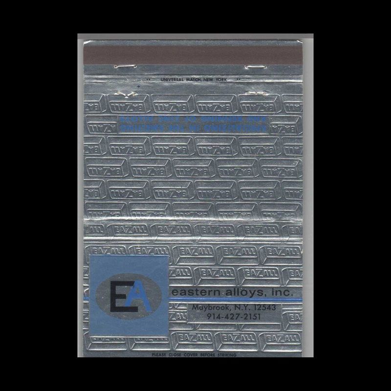 Eastern Alloys Inc Maybrook NY Vintage Advertising Matchbook Cover Vintage Advertising Collectible