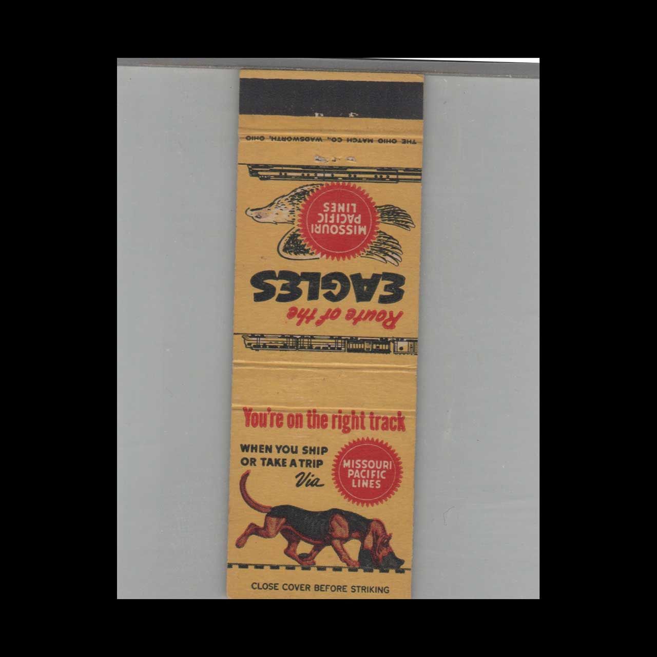 Railroad Missouri Pacific Lines You&#39;re On The Right Track Vintage Advertising Matchbook Cover Vintage Advertising Collectible