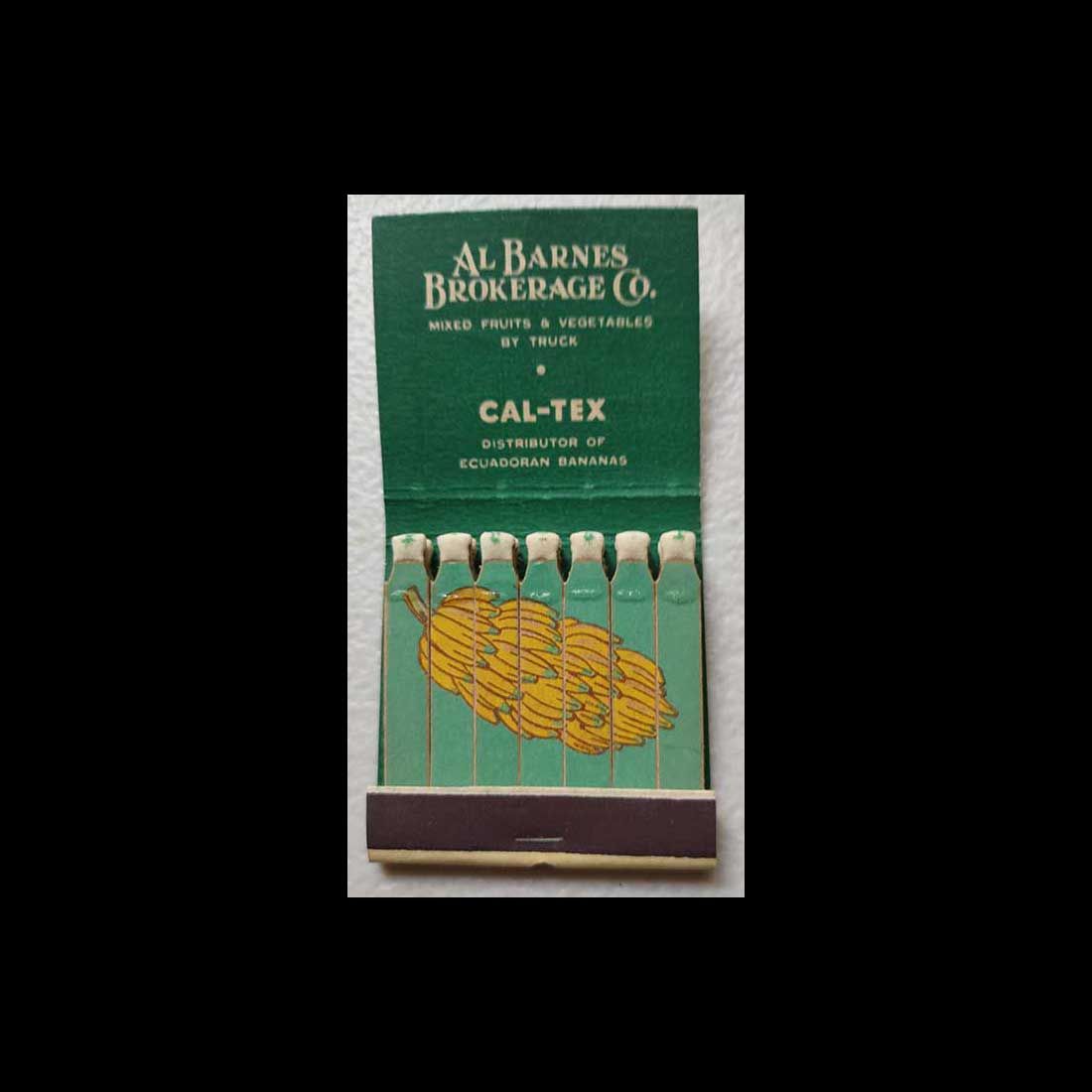 Vintage Feature Matchbook Cal-Tex Produce Al Barnes Fruit Brokerage Vintage Matchbook Advertising Cover