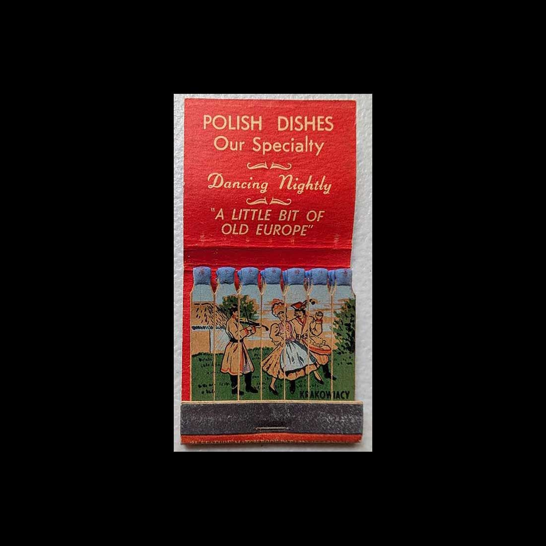 Feature Matchbook Full Book Polish Village Restaurant Buffalo, NY Vintage Matchbook Advertising Cover