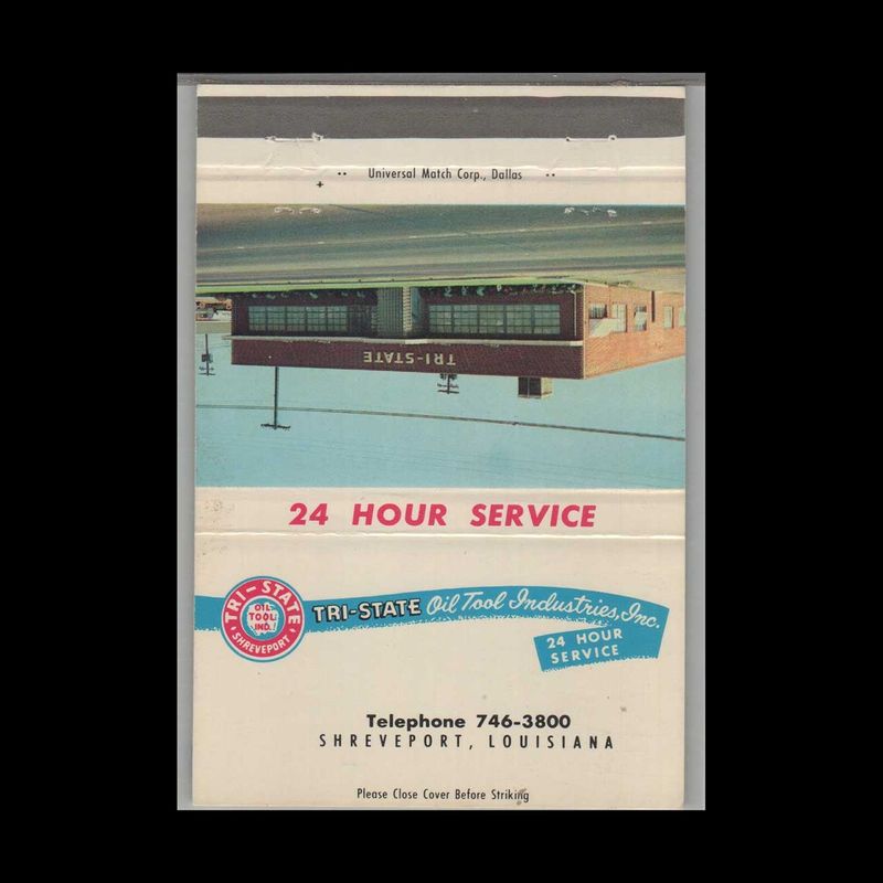 Tri-State Oil Tool Co Inc Shreveport LA #3 Vintage Matchbook Advertising Cover