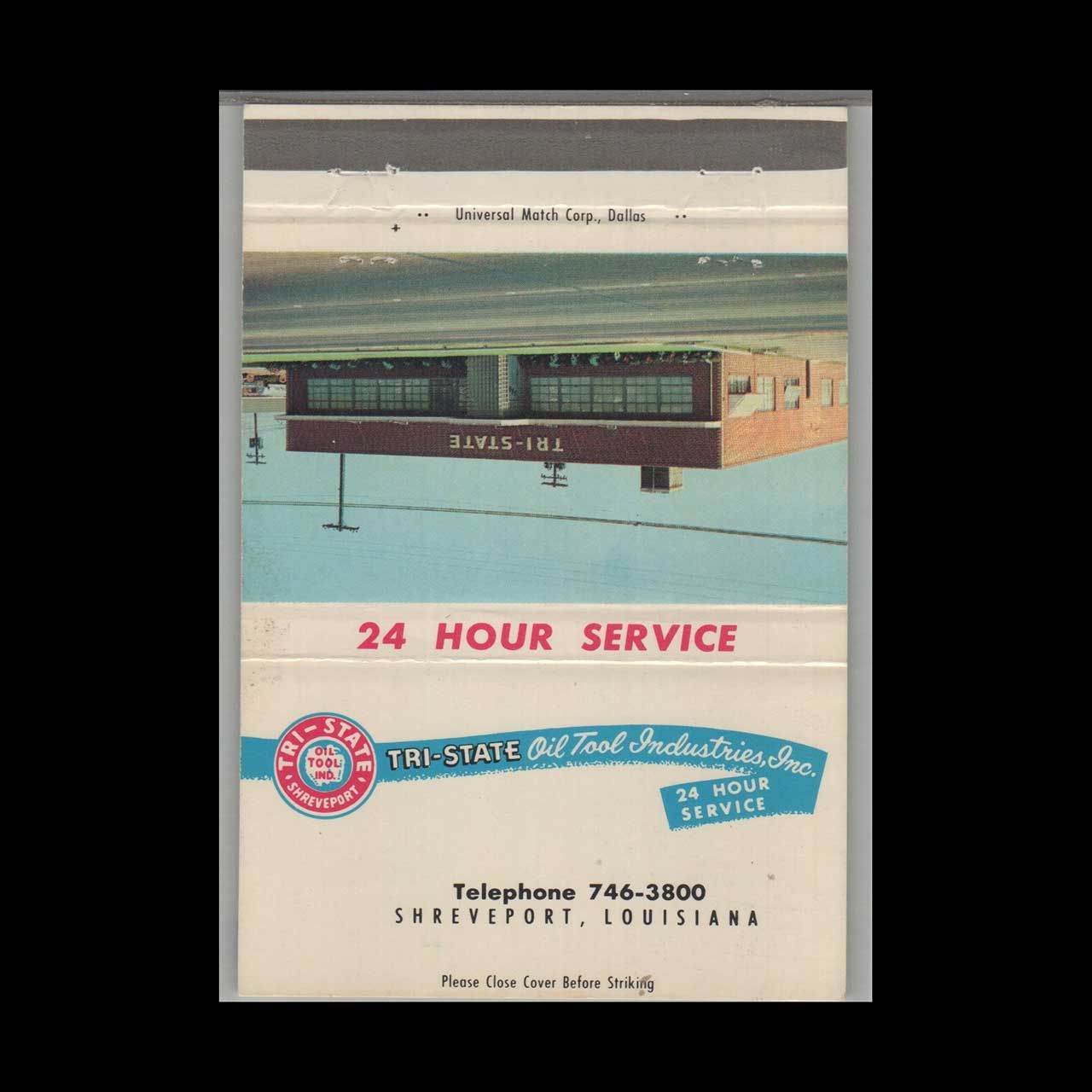 Tri-State Oil Tool Co Inc Shreveport LA #3 Vintage Matchbook Advertising Cover