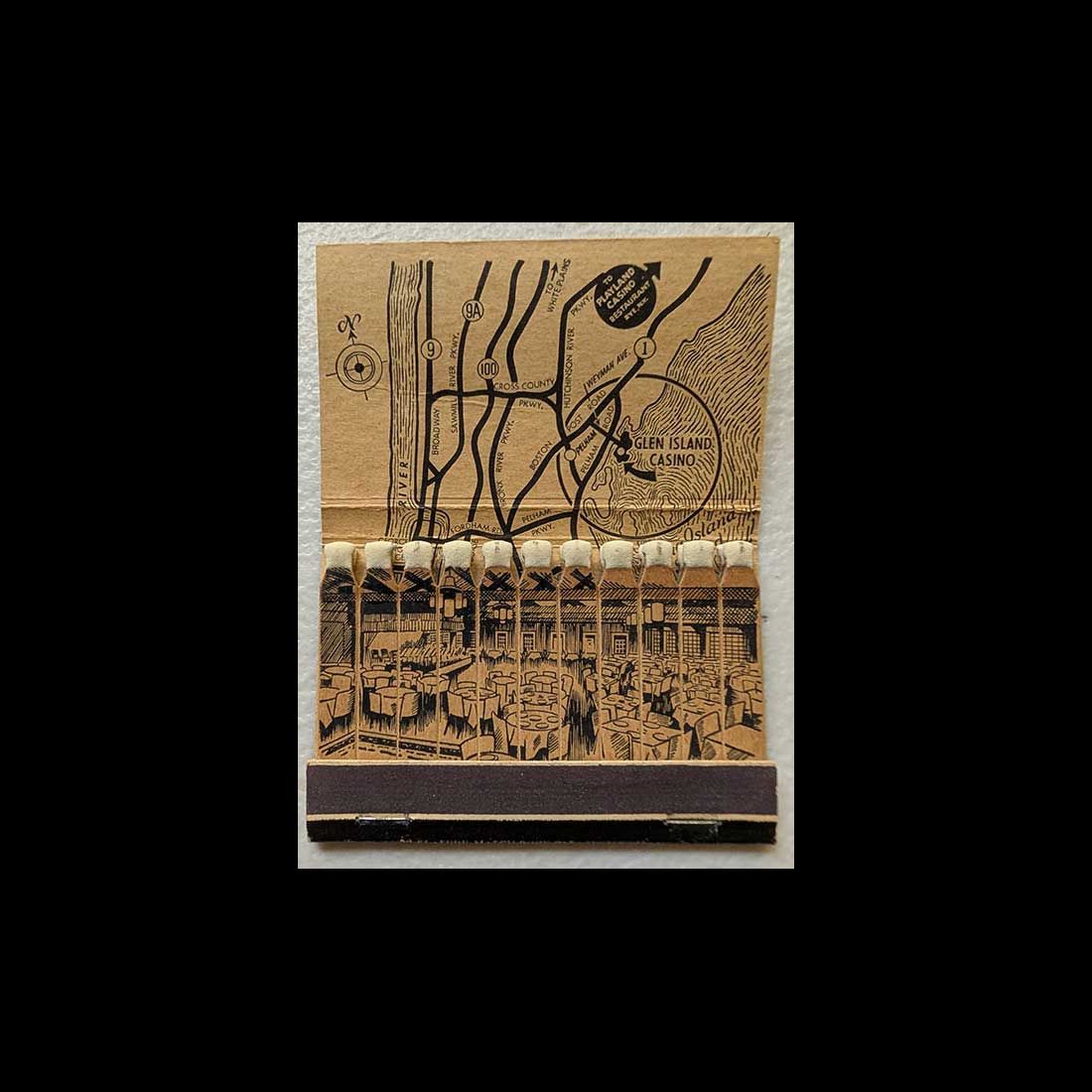 Feature Matchbook Full Book Badolato&#39;s Glen Island Casino New Rochelle, NY Vintage Matchbook Advertising Cover