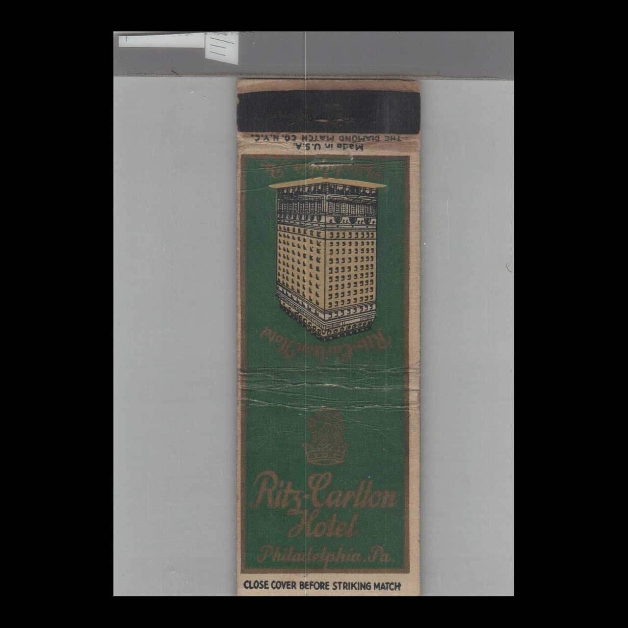 Hotel Gettysburg - Gettysburg, PA Vintage Matchbook Advertising Cover