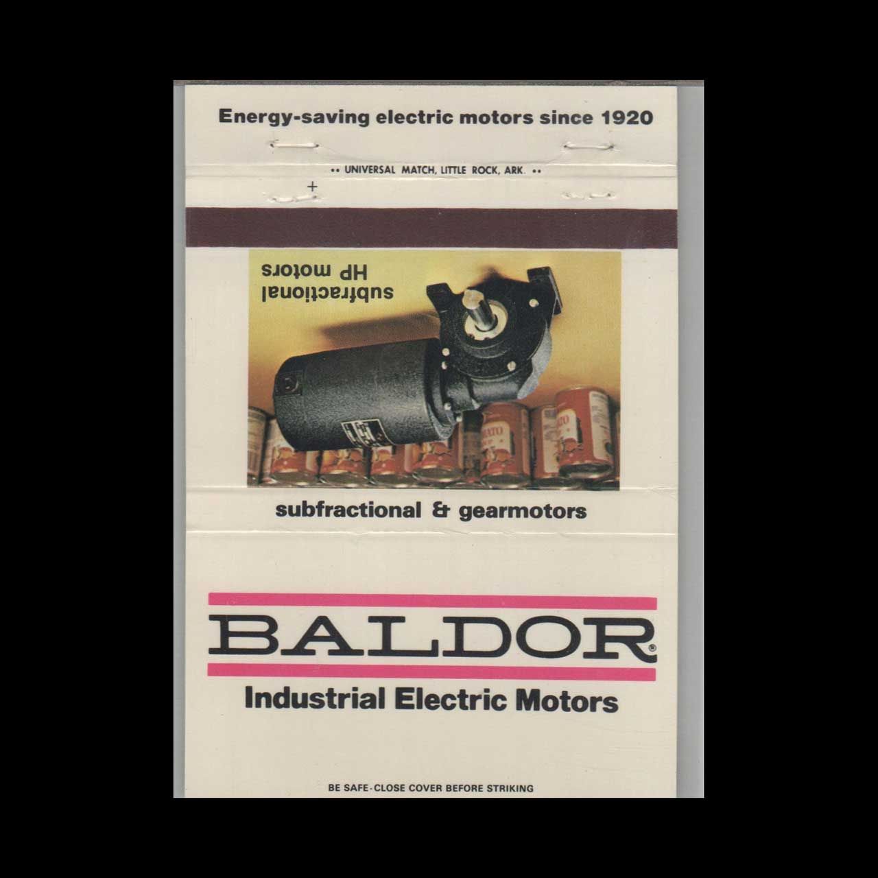 Baldor Industrial Electric Motors #11 Vintage Matchbook Advertising Cover