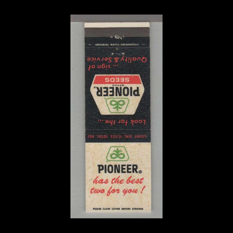 Farm Pioneer Brand Seeds Two For You Tipton, IN Vintage Matchbook Advertising Cover