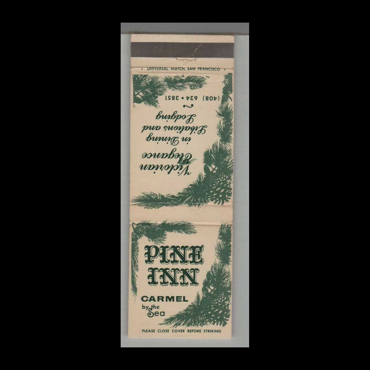 Pine Inn Carmel By The Sea, CA Vintage Matchbook Advertising Cover