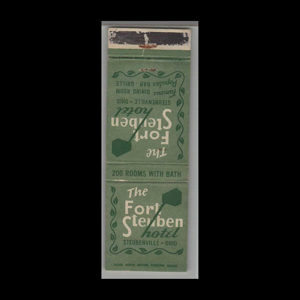 Vintage Hotel The Fort Steuben Hotel Steubenville, OH Vintage Matchbook Advertising Cover