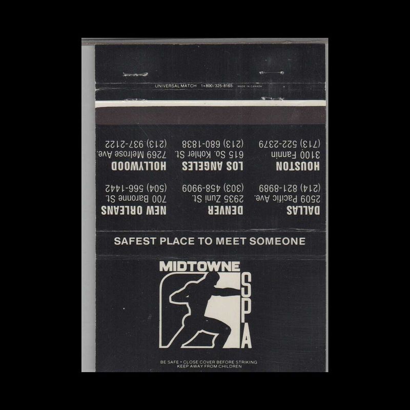 Midtowne Spa Dallas TX Vintage Matchbook Advertising Cover