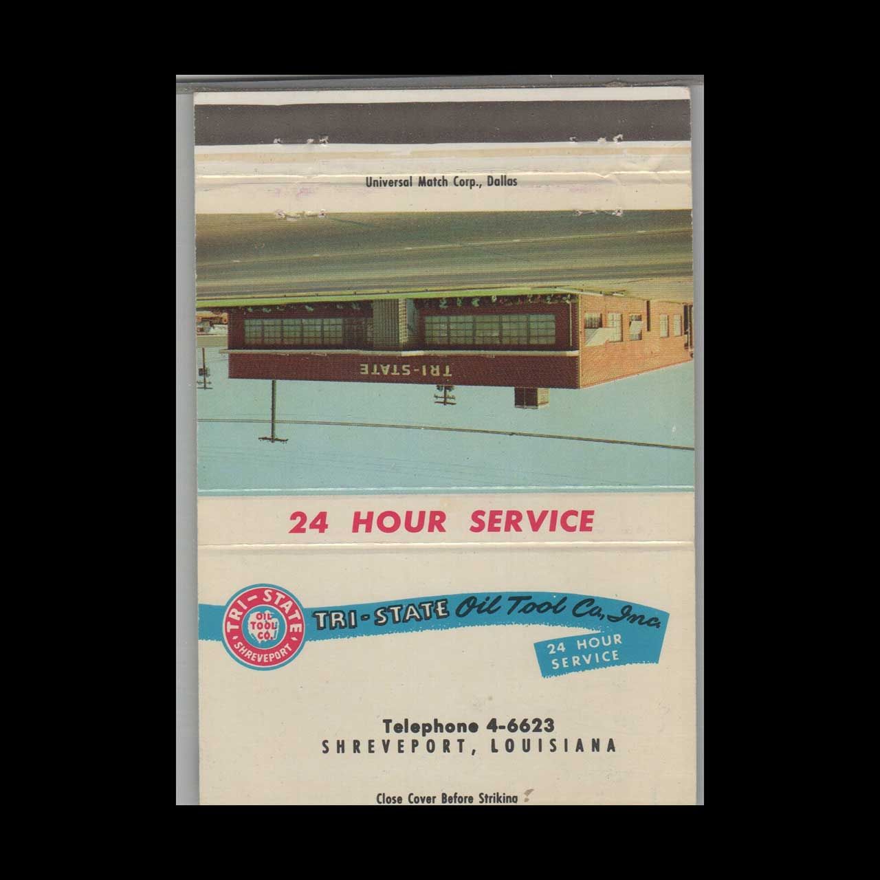 Tri-State Oil Tool Co in Shreveport LA Vintage Matchbook Advertising Cover